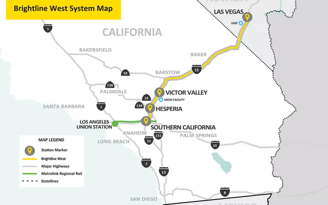 Interrupciones de Tráfico en Las Vegas por Obras del Tren de Alta Velocidad de Brightline West