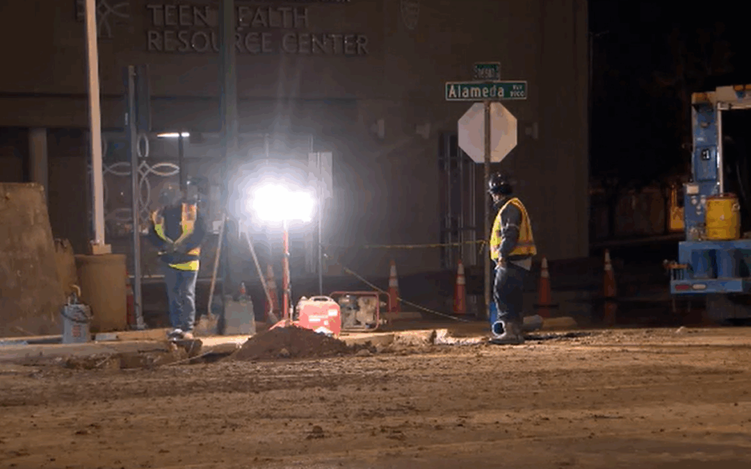 Reparación de tubería en Alameda y Snelson: Se Continúan los Trabajos en El Paso