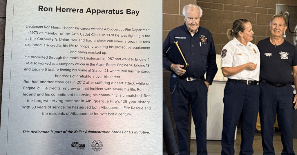 Estación De Bomberos De Albuquerque Rinde Homenaje Al Teniente Ron Herrera Por Su Heroica Trayectoria - Noticias Notivalle Estación De Bomberos De Albuquerque Rinde Homenaje Al Teniente Ron Herrera Por Su Heroica Trayectoria
