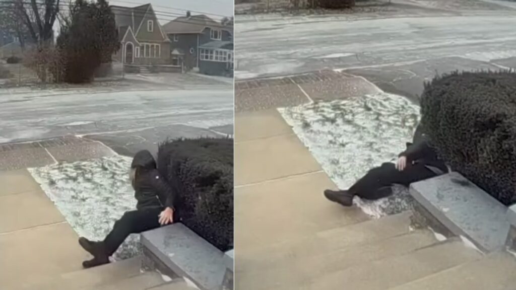 Abuelita es lanzada por fuertes vientos durante la tormenta invernal en Palm Springs