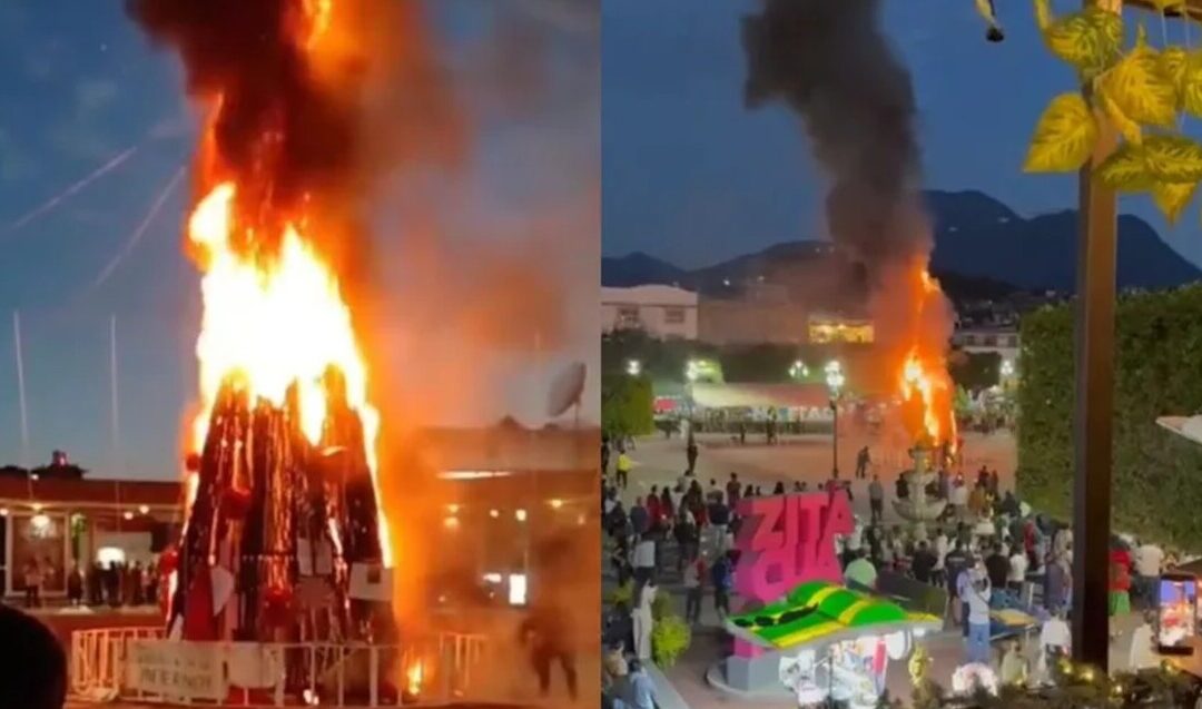 Incendio del Árbol Monumental de Navidad en Michoacán: Protesta por el Asesinato de una Mujer