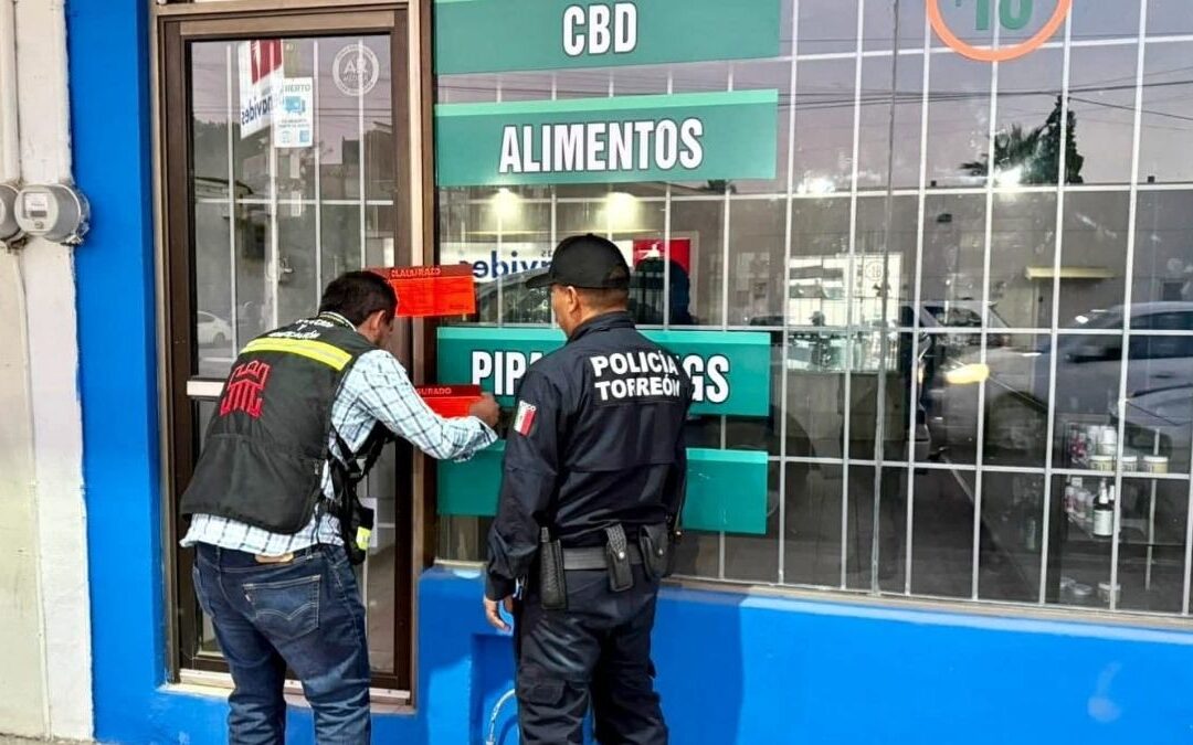 Clausura de Tienda de Cannabis en Torreón: Intervención Policial en el Centro