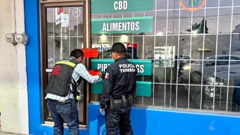 Clausura de Tienda de Cannabis en Torreón: Intervención Policial en el Centro