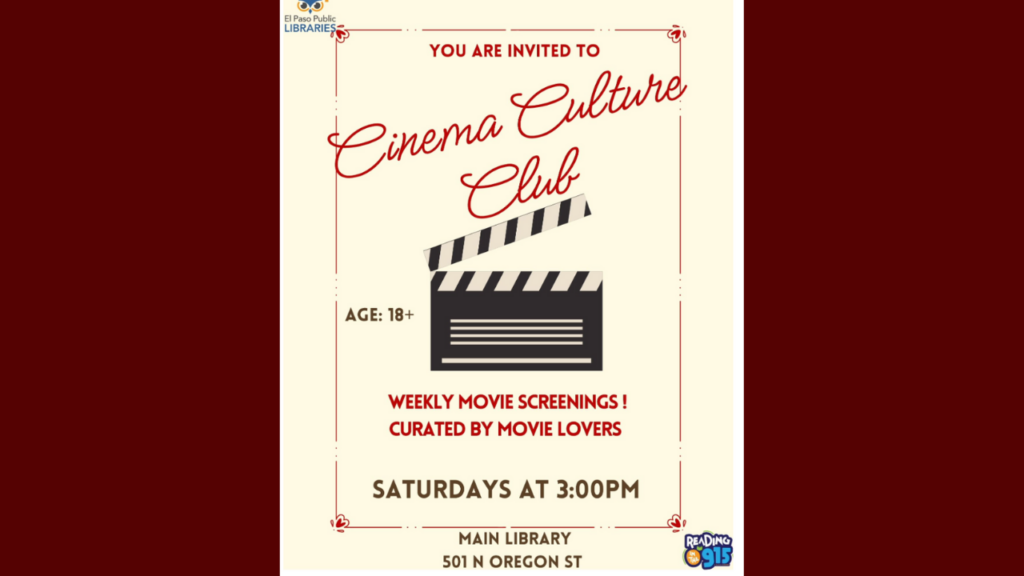 Cine En El Paso: Cultura Del Cine Ofrece Proyecciones Gratuitas En La Biblioteca Principal - Noticias Notivalle Cine En El Paso: Cultura Del Cine Ofrece Proyecciones Gratuitas En La Biblioteca Principal