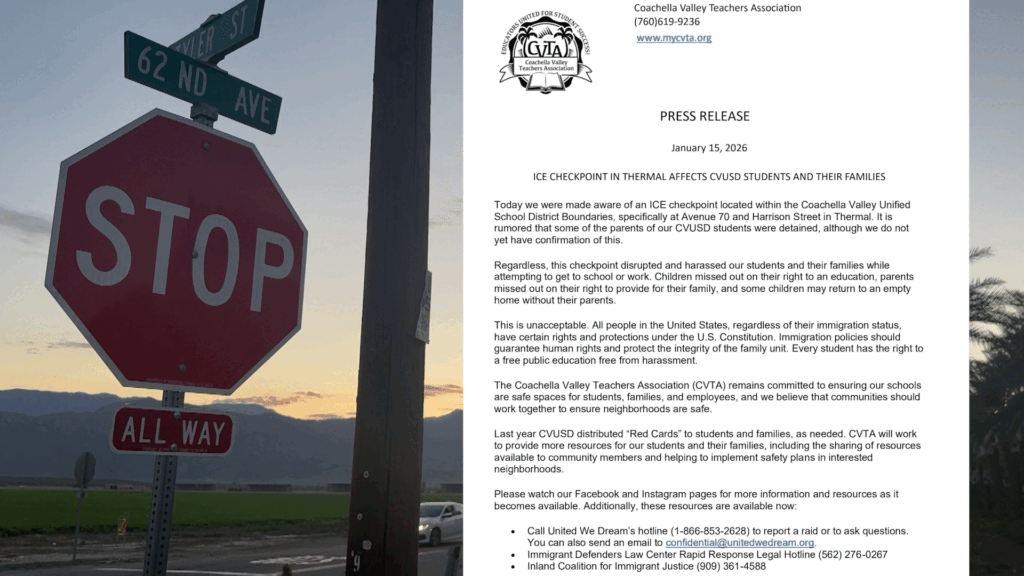 Posible Actividad De Ice En Thermal Genera Preocupación Entre Padres Y Personal Del Cvusd