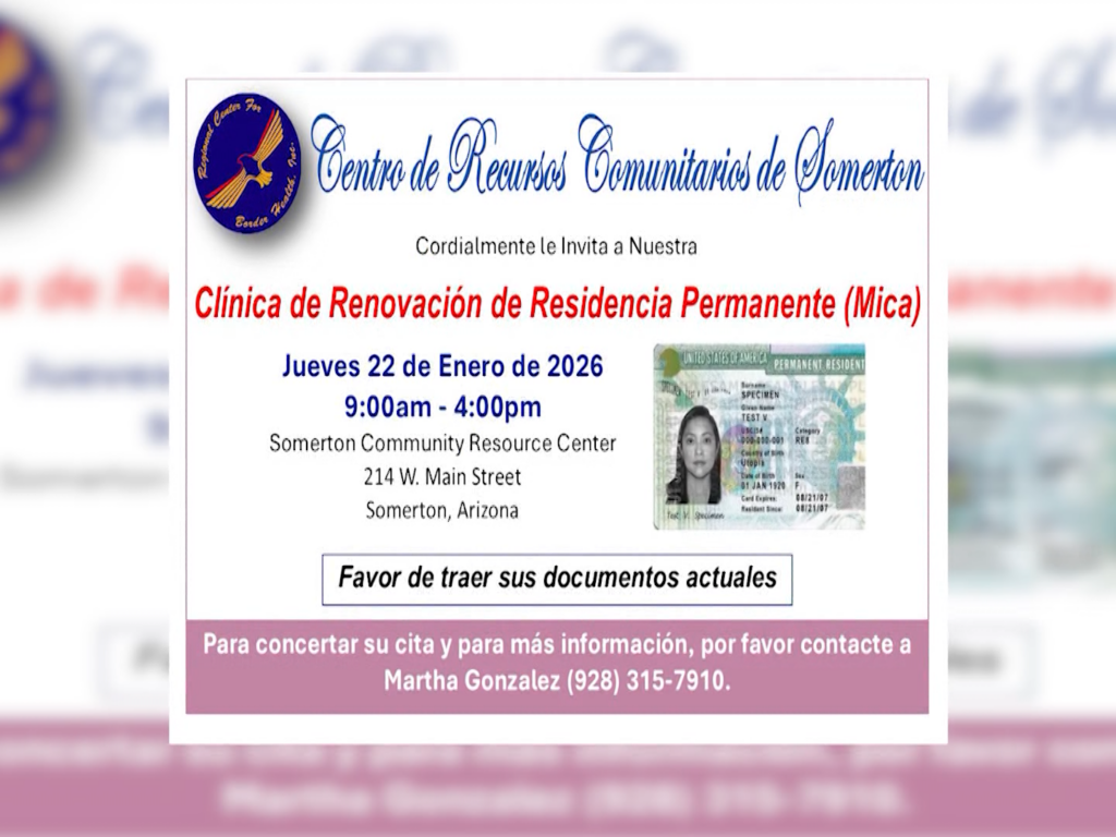 Taller Gratuito Para La Renovación De Residencia Permanente En Yuma Az