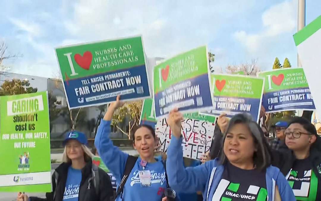 Huelga masiva de trabajadores de Kaiser afecta hospitales y clínicas en dos estados