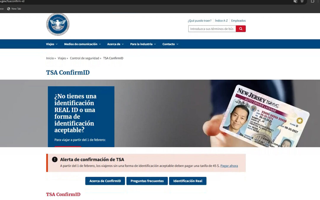 ¡Atención Viajantes! La TSA Iniciará Cobros de $45 Sin REAL ID a Partir de Febrero