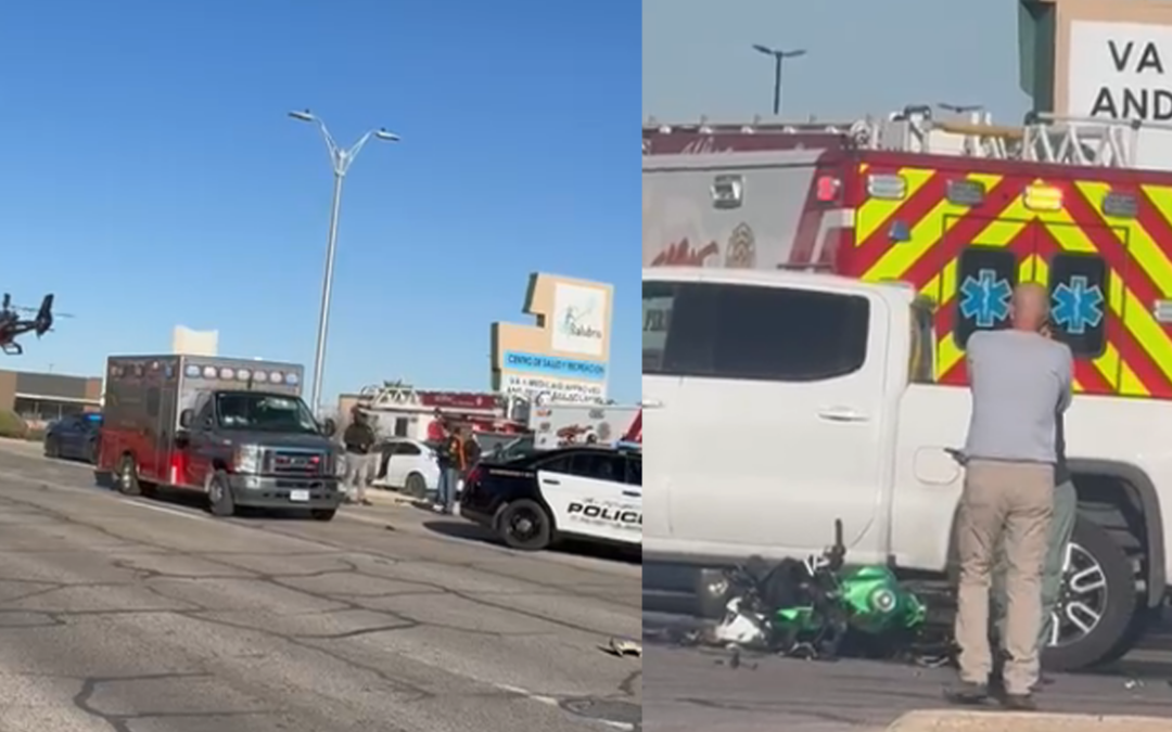 Accidente de motocicleta en El Paso: Motociclista trasladado en helicóptero médico
