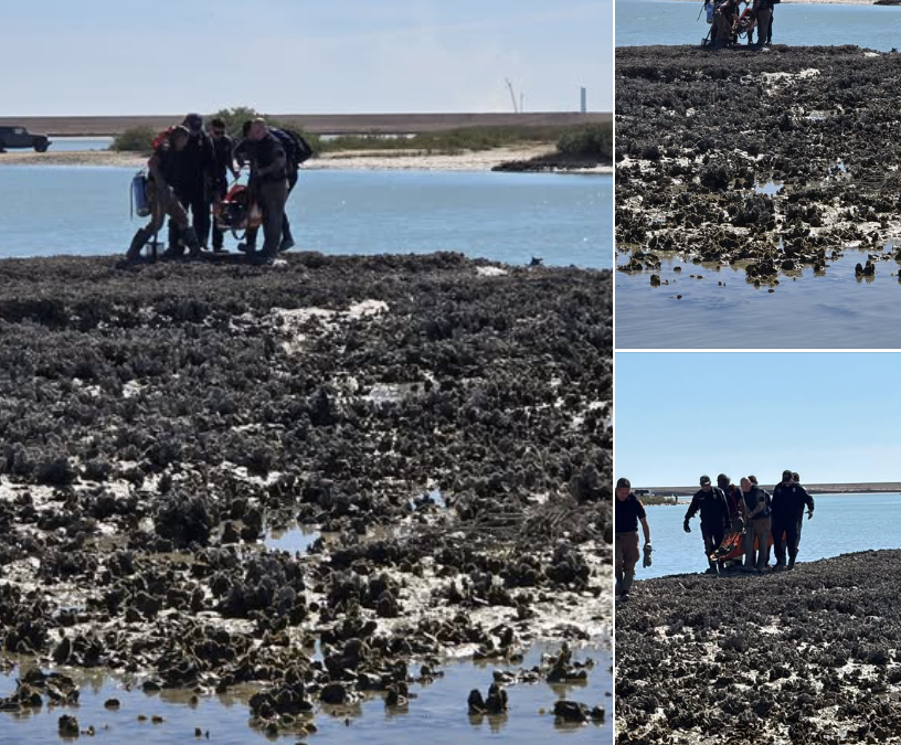 Rescate de adolescentes atrapados en lodo en la rampa para botes Jaime Zapata