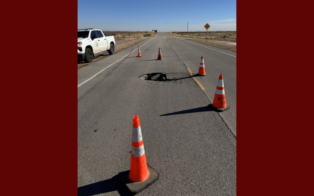 Cierre de carretera en E. County Road 173 por Reparación de Tubería en Reeves County