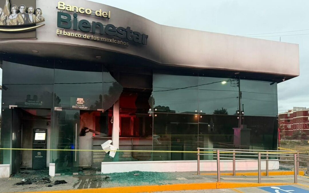 Incendio en Banco del Bienestar en Coacalco tras la muerte de ‘El Mencho’