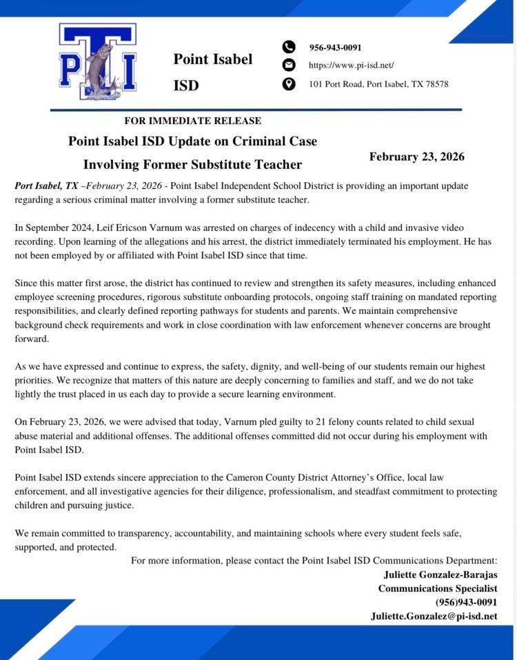 Exmaestro Escolar Condenado A 30 Años Por Explotación Infantil En El Condado Cameron