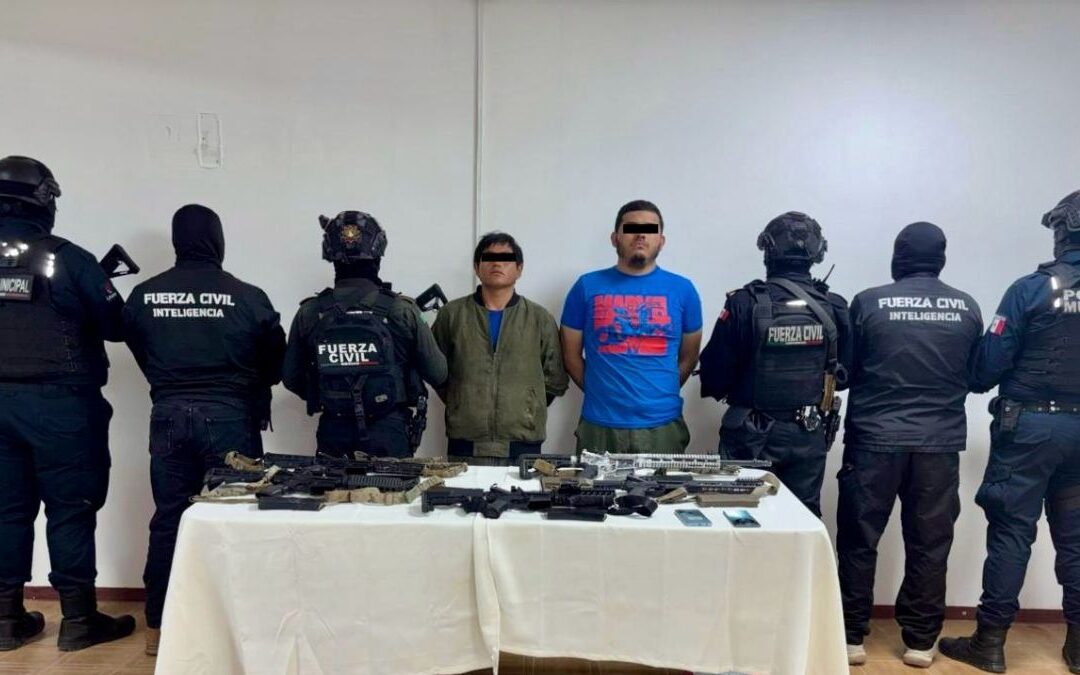 Fuerza Civil Realiza Detención de Dos Hombres con Armas Largas en Linares, Nuevo León
