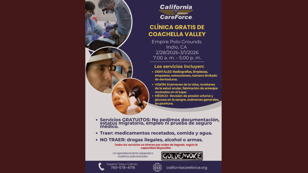 California Careforce Ofrecerá Clínica Gratuita En Coachella Valley