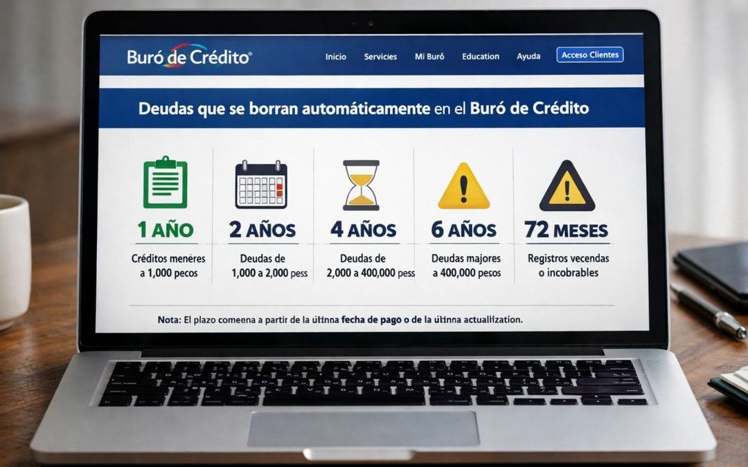 Buró de Crédito 2026: Conoce las Deudas que se Borrarán Automáticamente