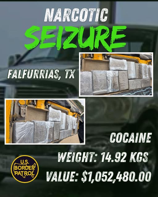 Incautación de Cocaína en Falfurrias: La Patrulla Fronteriza Confirma 14 Kilos de Droga
