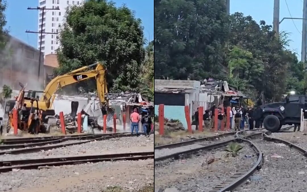 Ferromex Derriba Viviendas Relacionadas con el Narcomenudeo en Pueblo Quieto, Guadalajara