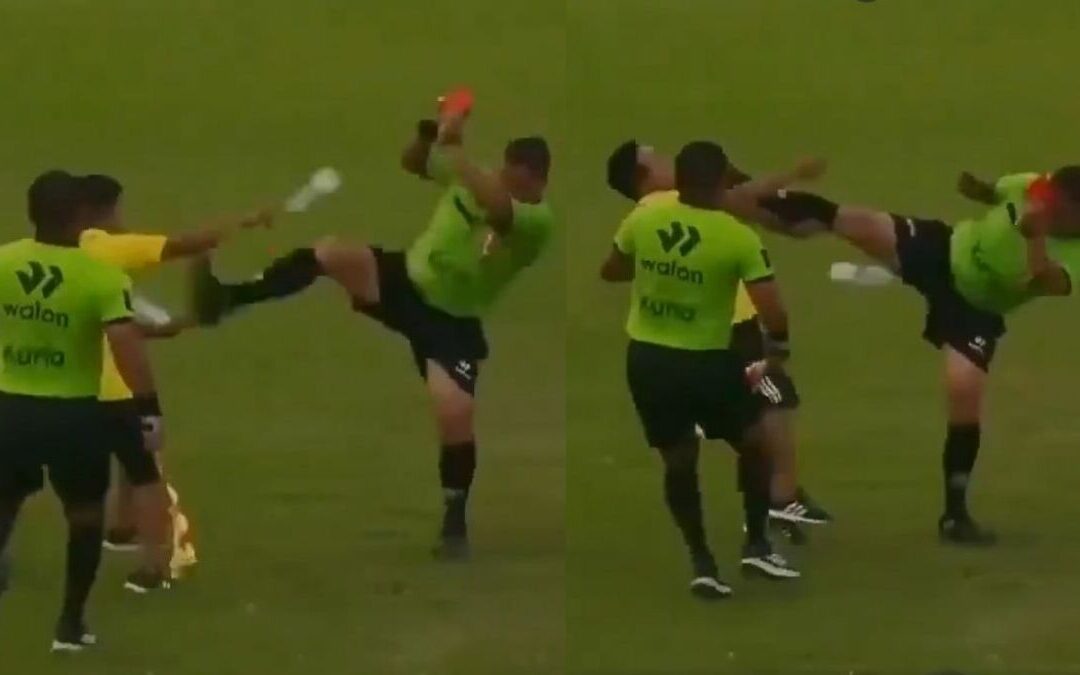 Impactante: Árbitro Noquea a Auxiliar con Patada de Karate en el Campo