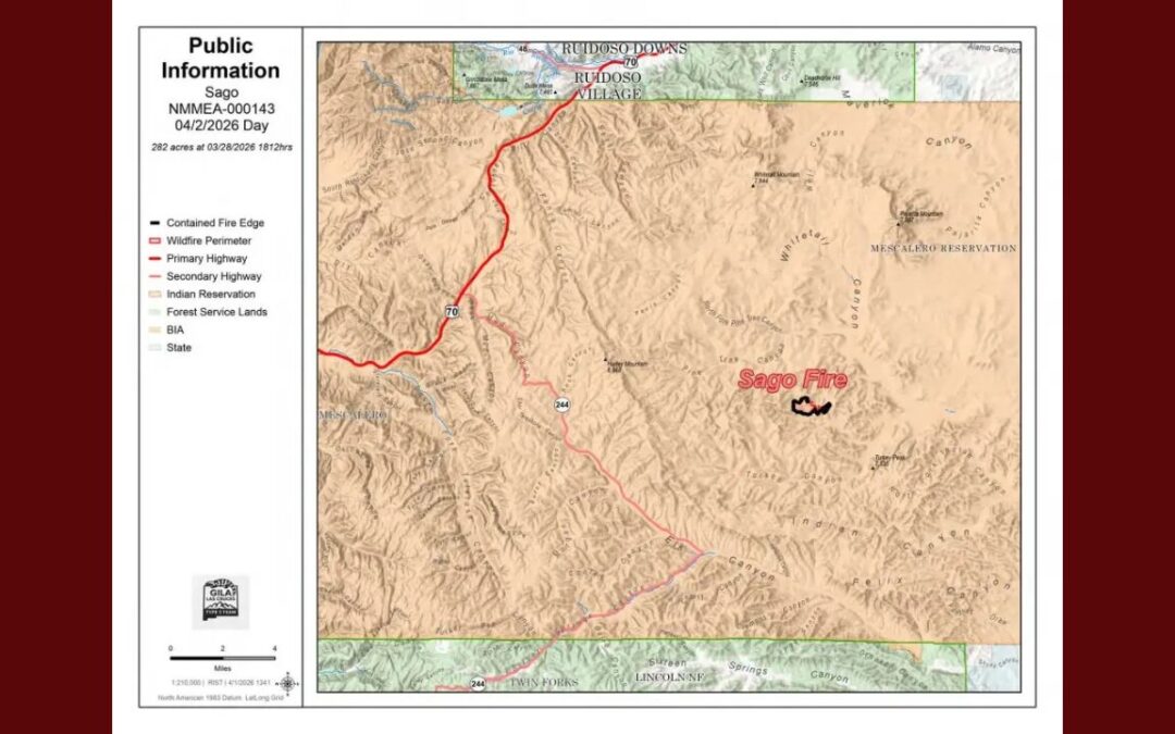 Incendio Sago en Mescalero, Nuevo México: Controlado en un 75% y la lucha continua