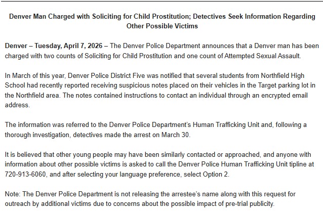 Impactante Caso de Prostitución Infantil y Agresión Sexual en Denver