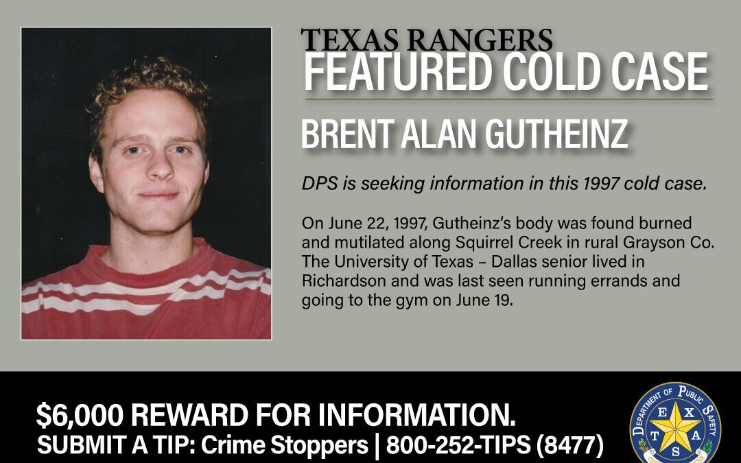 Texas Rangers Reactivan Caso Sin Resolver de Brent Alan Gutheinz con Recompensa de $6,000