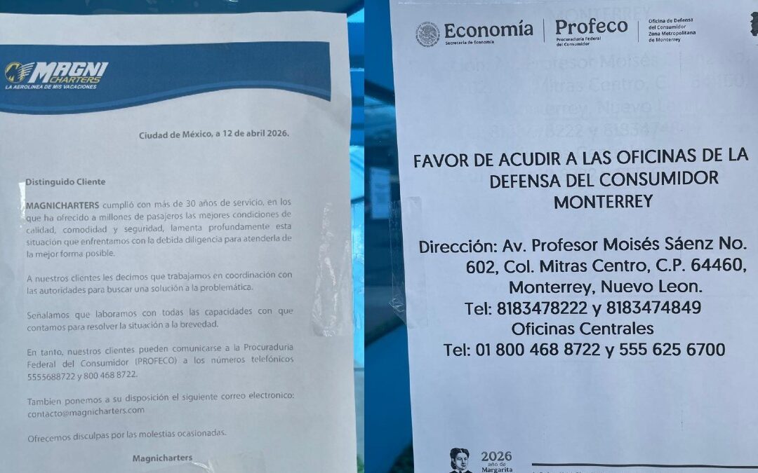 Magnicharters Monterrey: Oficinas Desiertas tras Suspensión de Operaciones