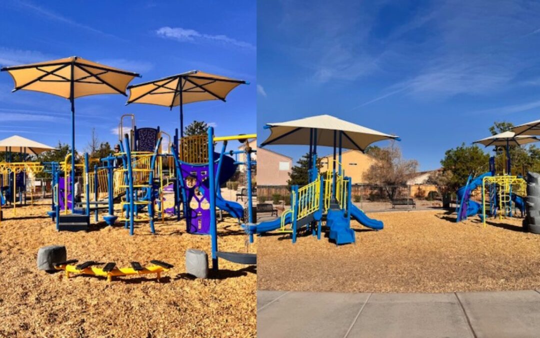 East Atrisco Kimbar Park en Albuquerque Inaugura Renovaciones con Nuevas Áreas Infantiles