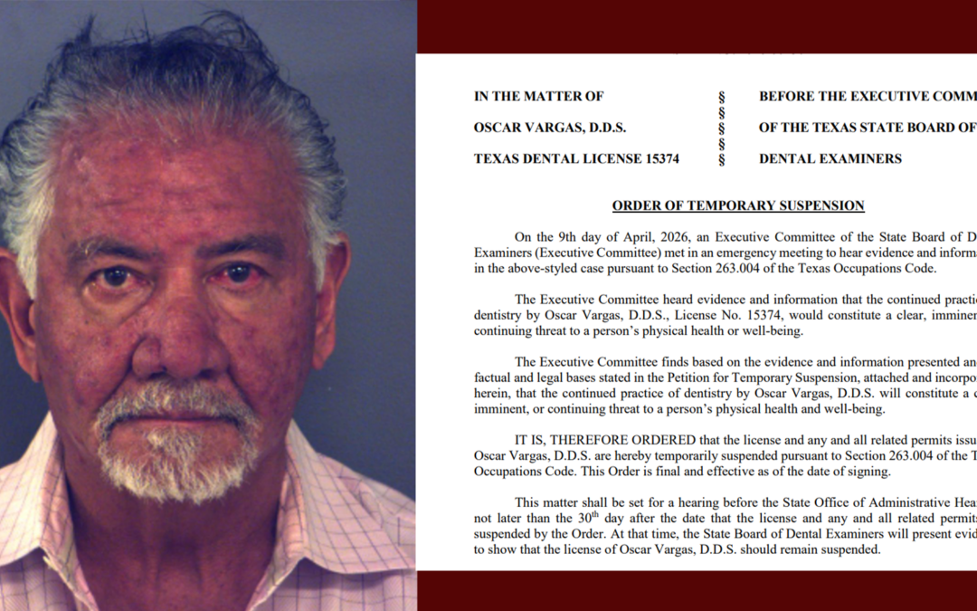 Dentista de El Paso suspendido hasta 2027 por delitos sexuales contra menor