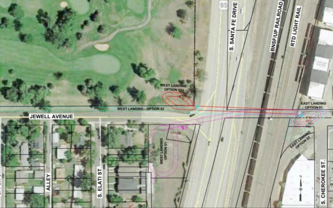 Cierre de West Jewell Avenue: Construcción del Puente Peatonal sobre Santa Fe Drive